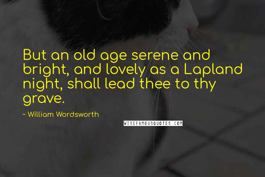 William Wordsworth Quotes: But an old age serene and bright, and lovely as a Lapland night, shall lead thee to thy grave.