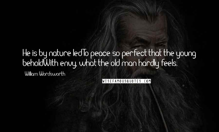 William Wordsworth Quotes: He is by nature ledTo peace so perfect that the young beholdWith envy, what the old man hardly feels.
