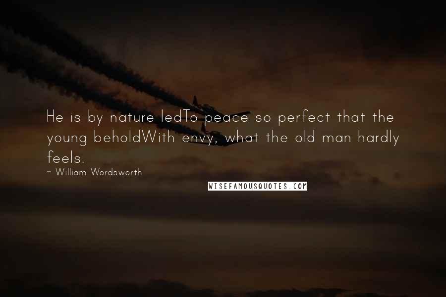 William Wordsworth Quotes: He is by nature ledTo peace so perfect that the young beholdWith envy, what the old man hardly feels.