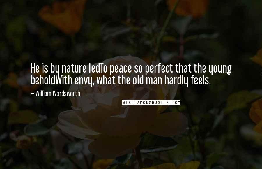 William Wordsworth Quotes: He is by nature ledTo peace so perfect that the young beholdWith envy, what the old man hardly feels.