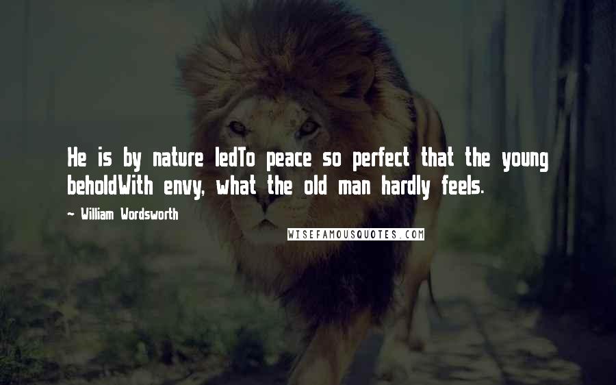 William Wordsworth Quotes: He is by nature ledTo peace so perfect that the young beholdWith envy, what the old man hardly feels.
