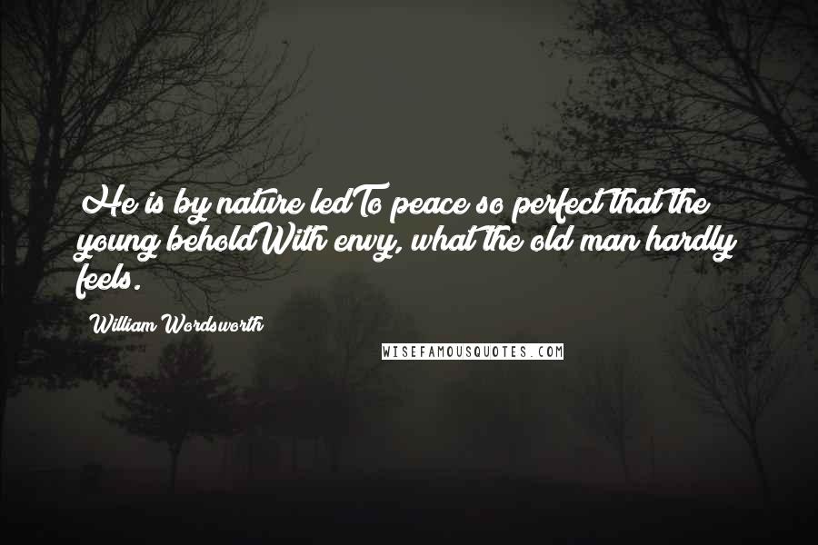 William Wordsworth Quotes: He is by nature ledTo peace so perfect that the young beholdWith envy, what the old man hardly feels.