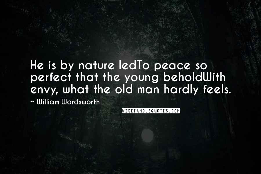 William Wordsworth Quotes: He is by nature ledTo peace so perfect that the young beholdWith envy, what the old man hardly feels.