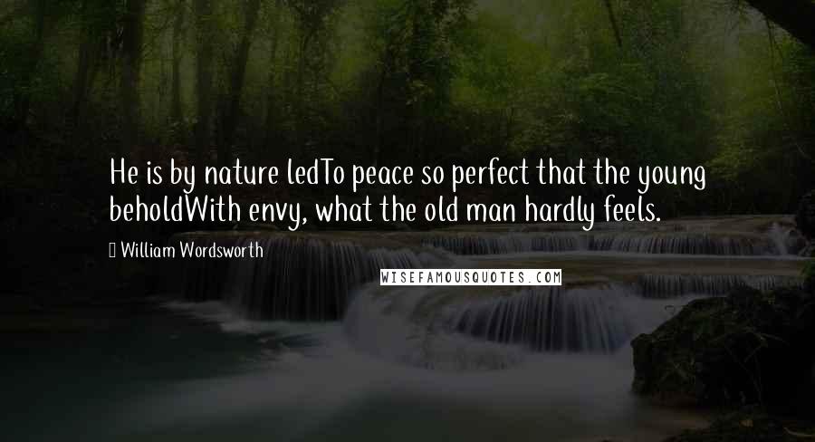 William Wordsworth Quotes: He is by nature ledTo peace so perfect that the young beholdWith envy, what the old man hardly feels.