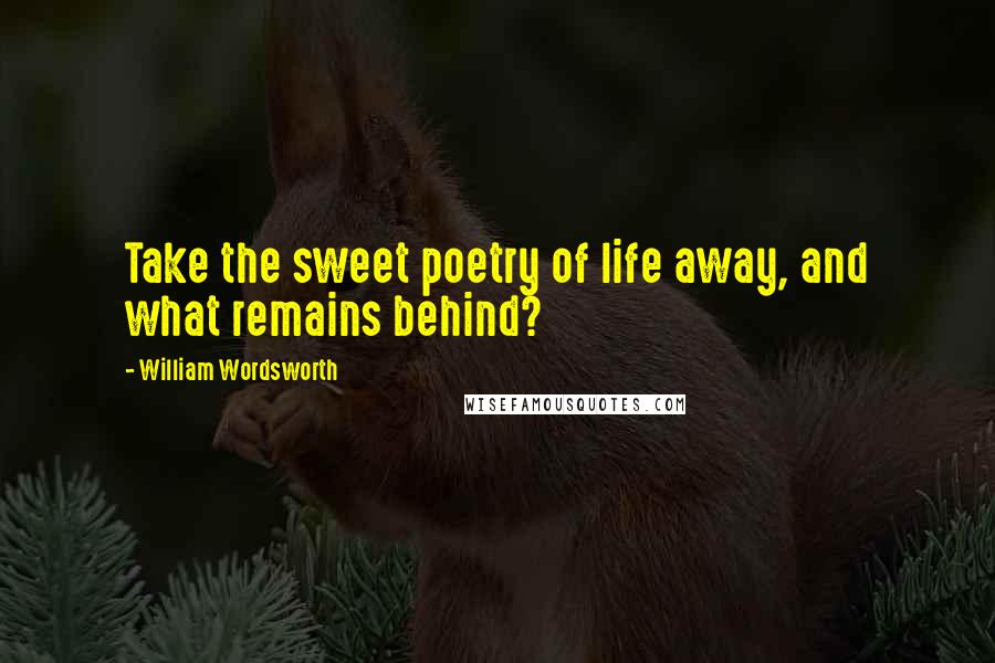 William Wordsworth Quotes: Take the sweet poetry of life away, and what remains behind?