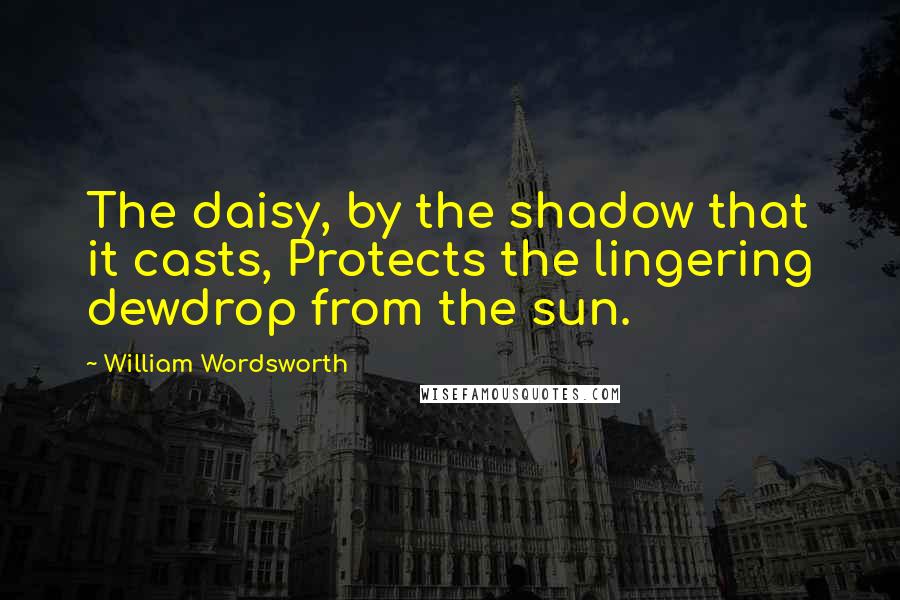 William Wordsworth Quotes: The daisy, by the shadow that it casts, Protects the lingering dewdrop from the sun.