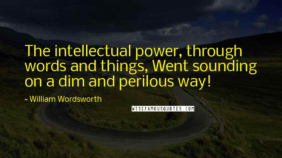 William Wordsworth Quotes: The intellectual power, through words and things, Went sounding on a dim and perilous way!