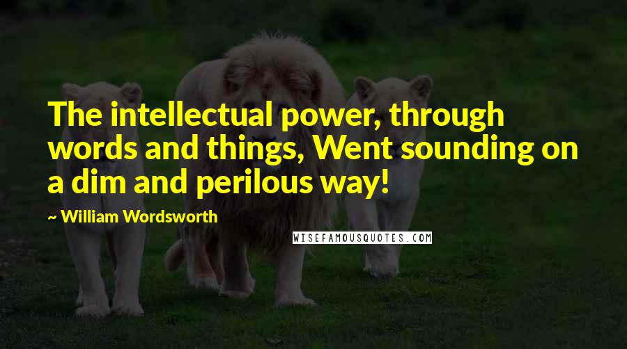 William Wordsworth Quotes: The intellectual power, through words and things, Went sounding on a dim and perilous way!