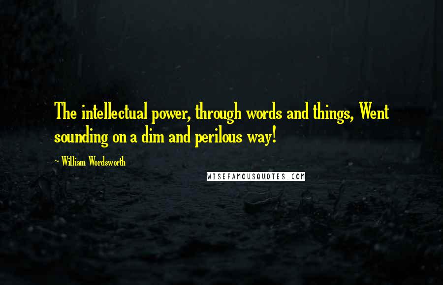 William Wordsworth Quotes: The intellectual power, through words and things, Went sounding on a dim and perilous way!