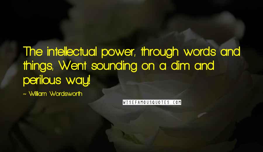 William Wordsworth Quotes: The intellectual power, through words and things, Went sounding on a dim and perilous way!