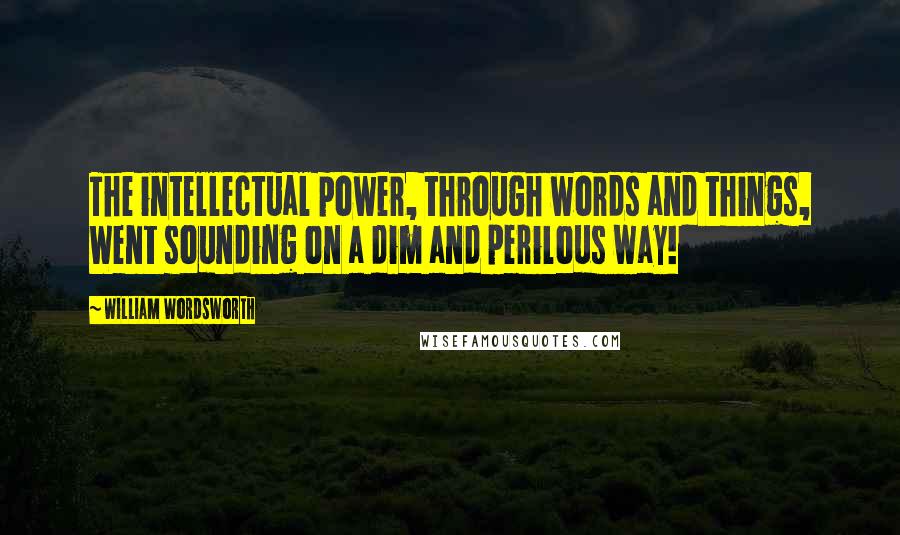 William Wordsworth Quotes: The intellectual power, through words and things, Went sounding on a dim and perilous way!