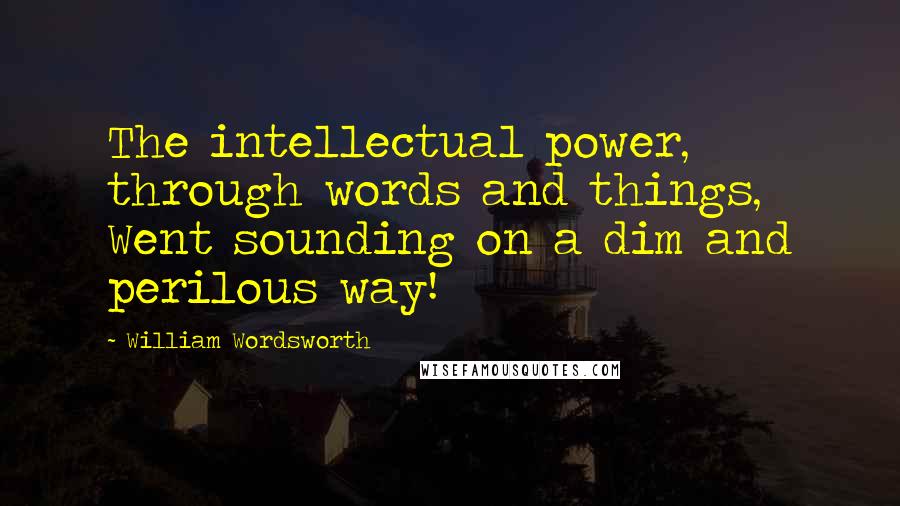 William Wordsworth Quotes: The intellectual power, through words and things, Went sounding on a dim and perilous way!