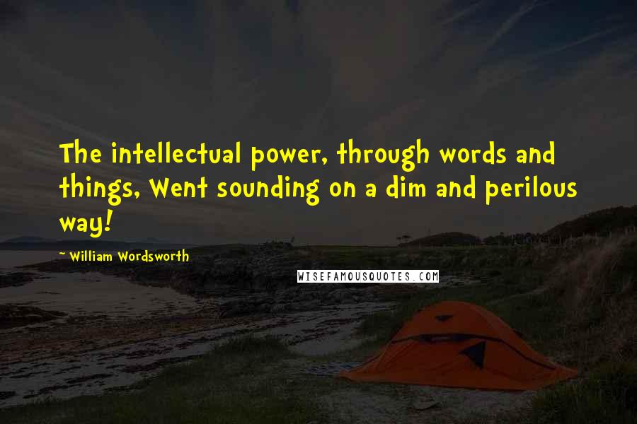 William Wordsworth Quotes: The intellectual power, through words and things, Went sounding on a dim and perilous way!