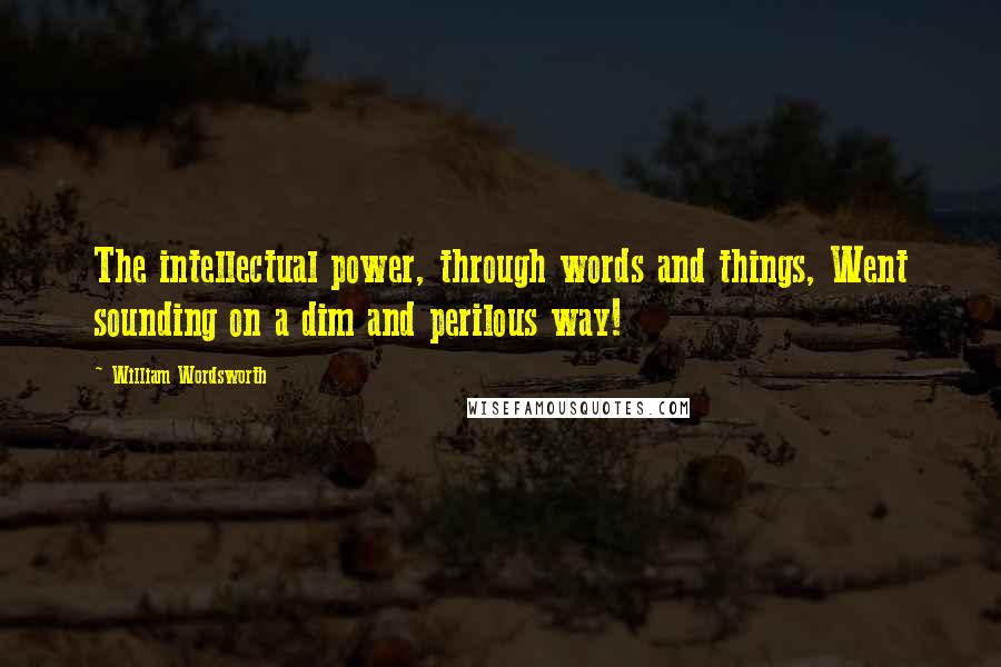 William Wordsworth Quotes: The intellectual power, through words and things, Went sounding on a dim and perilous way!