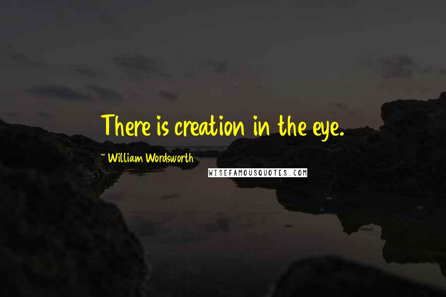 William Wordsworth Quotes: There is creation in the eye.