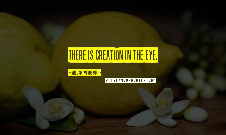 William Wordsworth Quotes: There is creation in the eye.