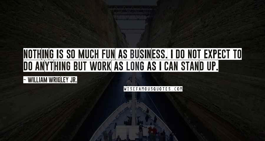 William Wrigley Jr. Quotes: Nothing is so much fun as business. I do not expect to do anything but work as long as I can stand up.