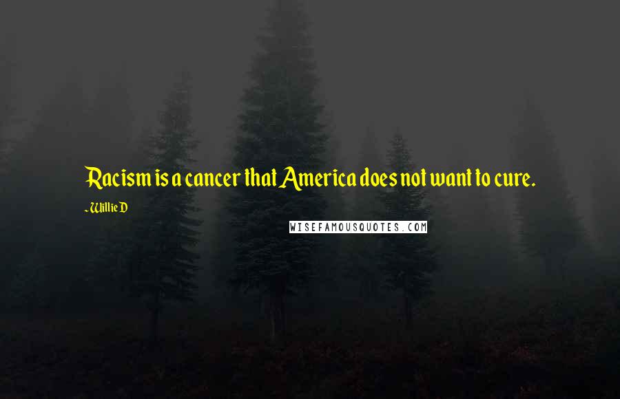 Willie D Quotes: Racism is a cancer that America does not want to cure.