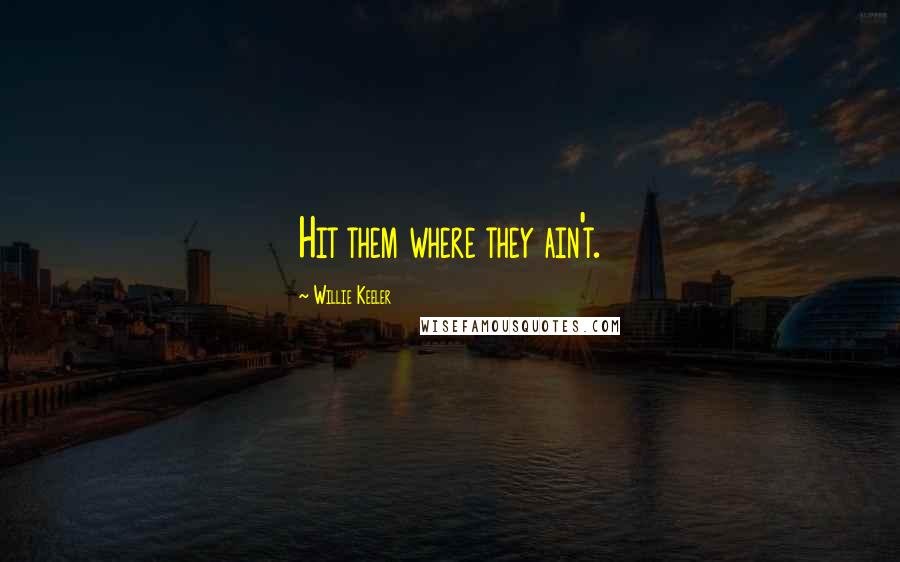 Willie Keeler Quotes: Hit them where they ain't.