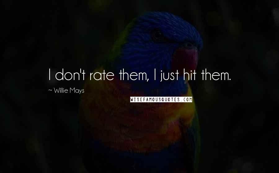 Willie Mays Quotes: I don't rate them, I just hit them.