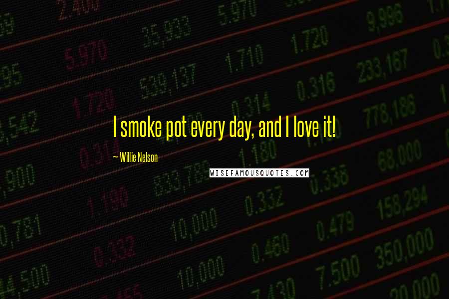 Willie Nelson Quotes: I smoke pot every day, and I love it!