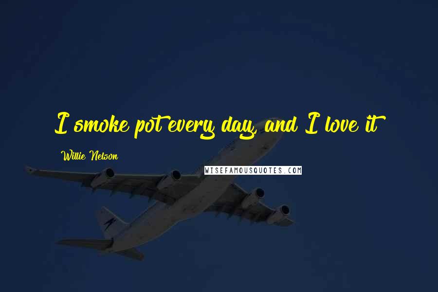 Willie Nelson Quotes: I smoke pot every day, and I love it!