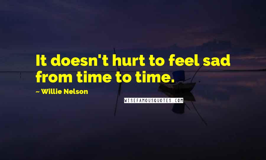 Willie Nelson Quotes: It doesn't hurt to feel sad from time to time.