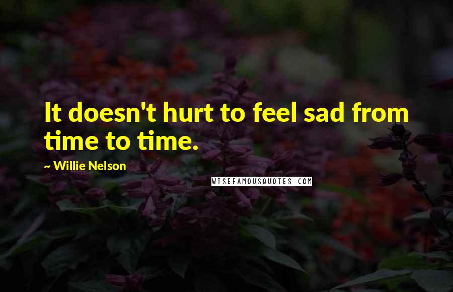 Willie Nelson Quotes: It doesn't hurt to feel sad from time to time.