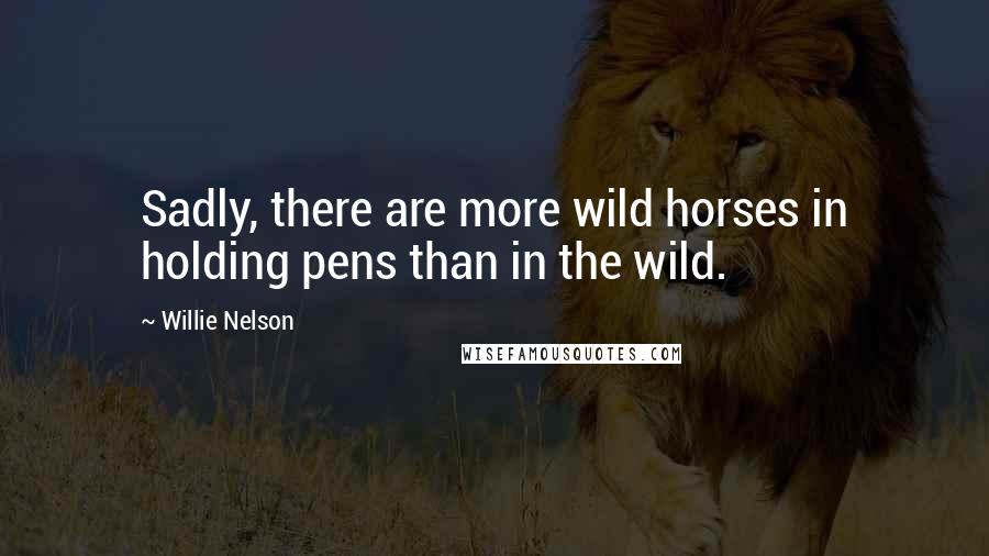 Willie Nelson Quotes: Sadly, there are more wild horses in holding pens than in the wild.