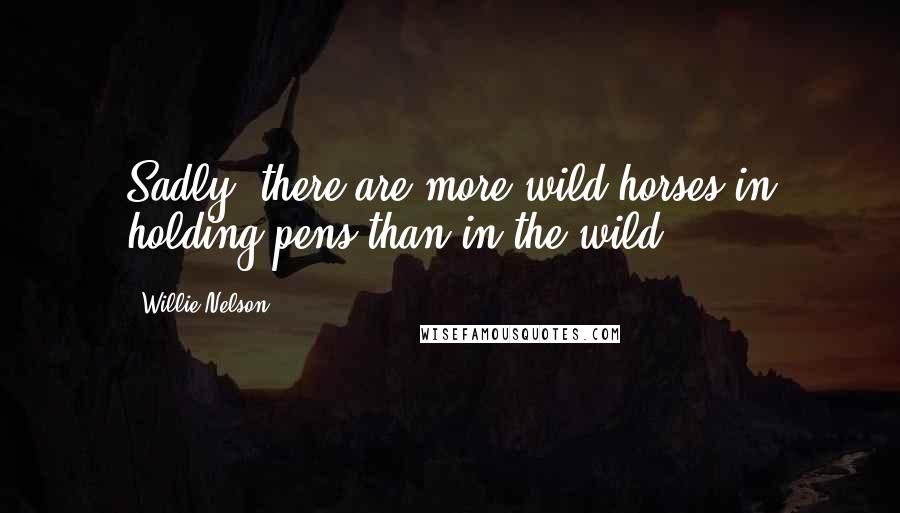 Willie Nelson Quotes: Sadly, there are more wild horses in holding pens than in the wild.