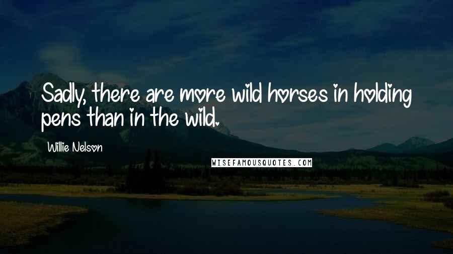 Willie Nelson Quotes: Sadly, there are more wild horses in holding pens than in the wild.
