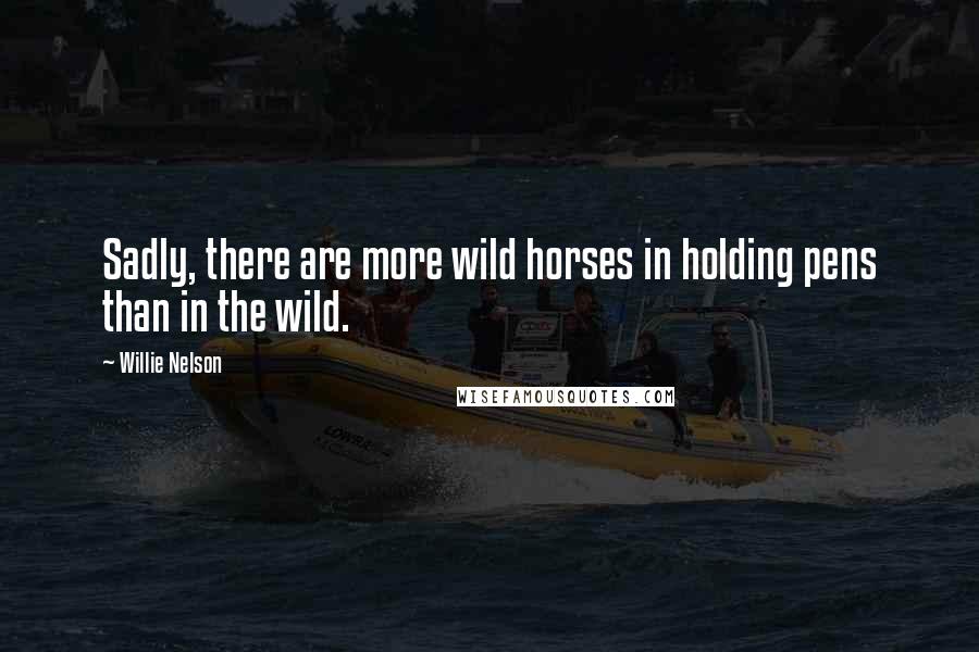 Willie Nelson Quotes: Sadly, there are more wild horses in holding pens than in the wild.