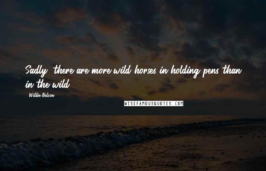 Willie Nelson Quotes: Sadly, there are more wild horses in holding pens than in the wild.