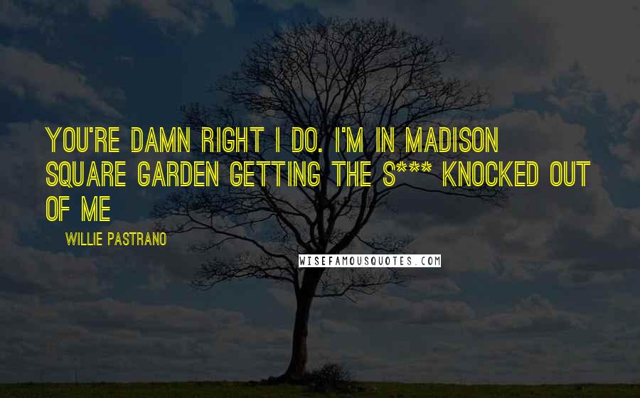 Willie Pastrano Quotes: You're damn right I do. I'm in Madison Square Garden getting the s*** knocked out of me