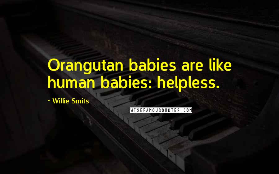 Willie Smits Quotes: Orangutan babies are like human babies: helpless.