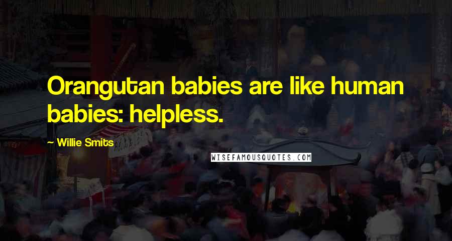 Willie Smits Quotes: Orangutan babies are like human babies: helpless.