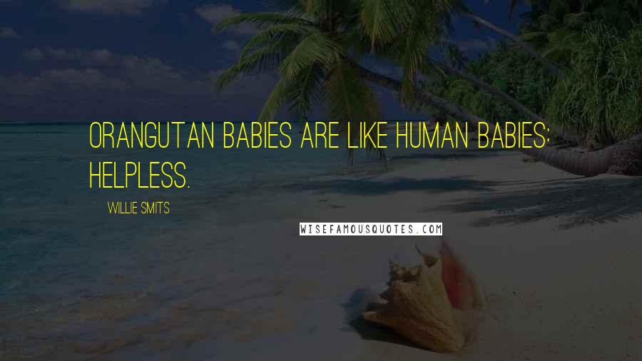 Willie Smits Quotes: Orangutan babies are like human babies: helpless.