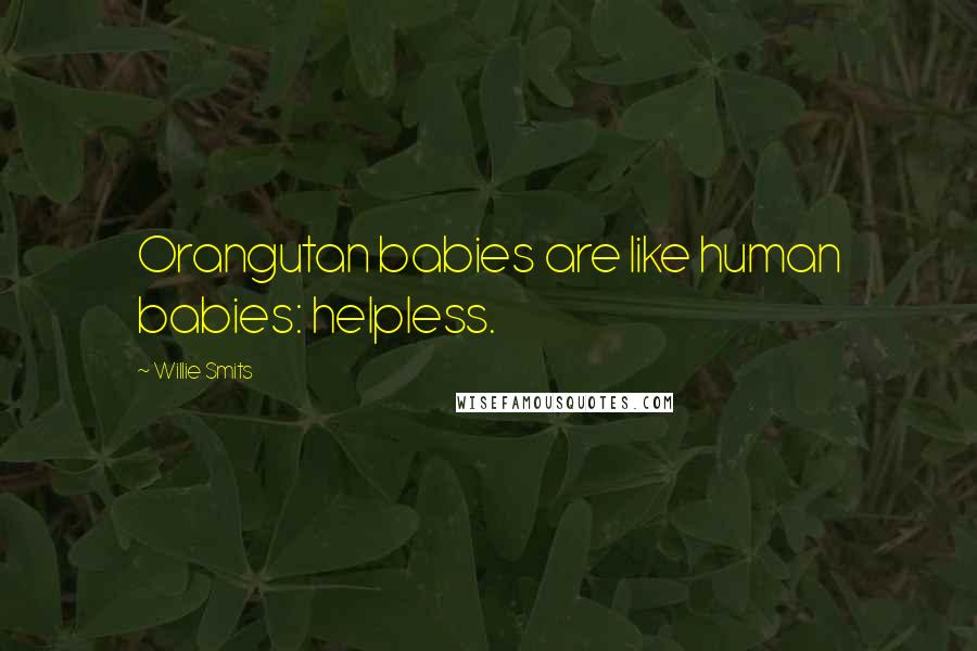 Willie Smits Quotes: Orangutan babies are like human babies: helpless.