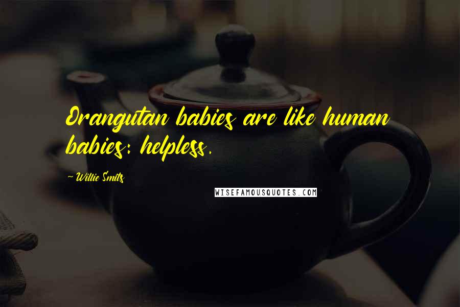 Willie Smits Quotes: Orangutan babies are like human babies: helpless.