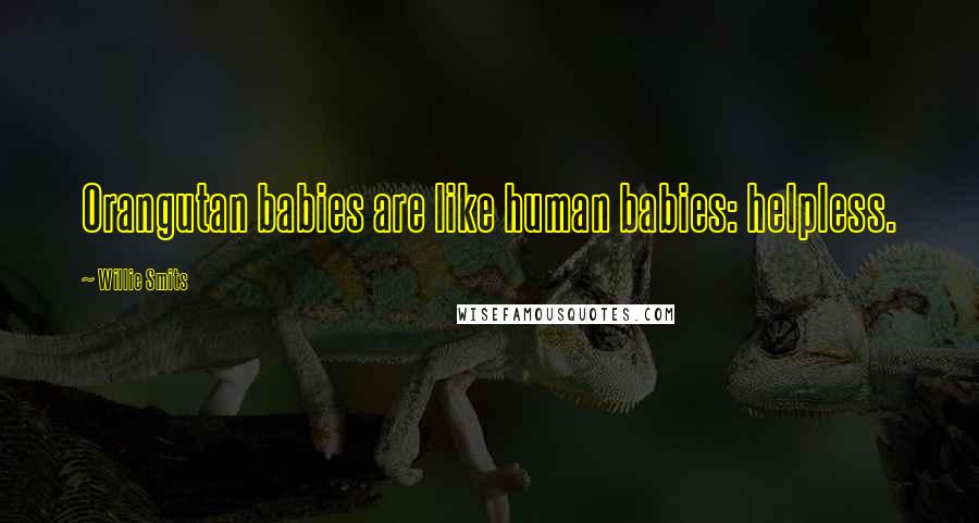 Willie Smits Quotes: Orangutan babies are like human babies: helpless.