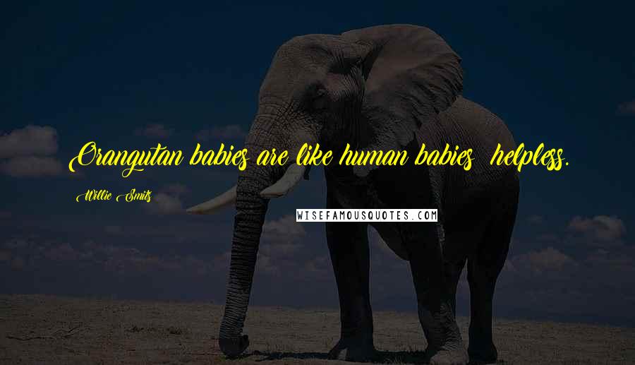 Willie Smits Quotes: Orangutan babies are like human babies: helpless.