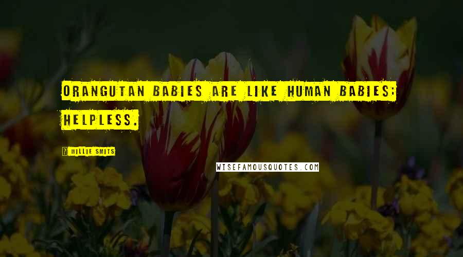 Willie Smits Quotes: Orangutan babies are like human babies: helpless.