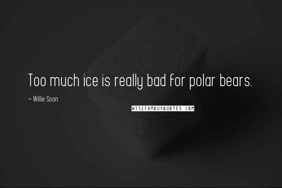 Willie Soon Quotes: Too much ice is really bad for polar bears.