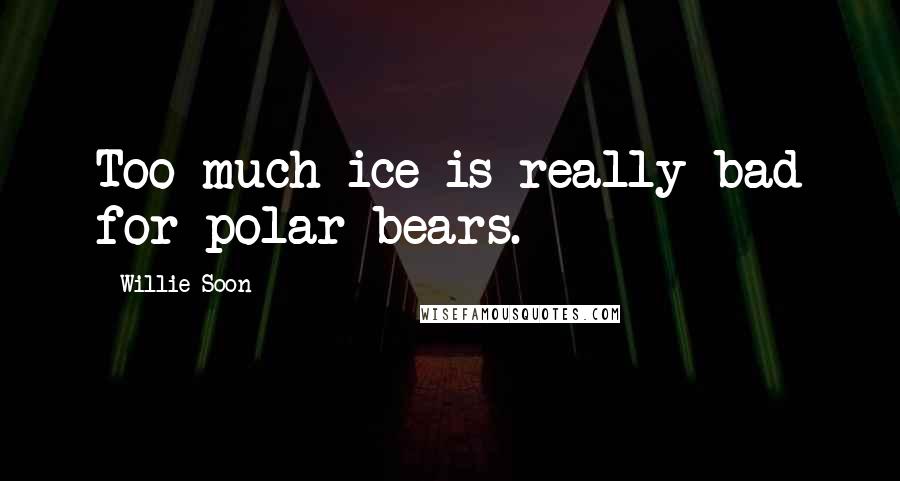 Willie Soon Quotes: Too much ice is really bad for polar bears.