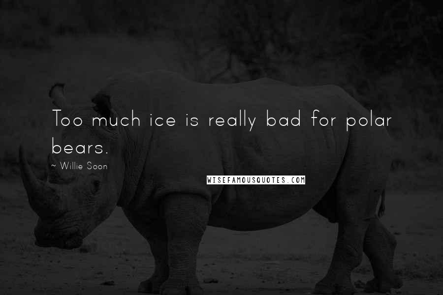 Willie Soon Quotes: Too much ice is really bad for polar bears.