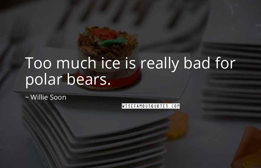 Willie Soon Quotes: Too much ice is really bad for polar bears.