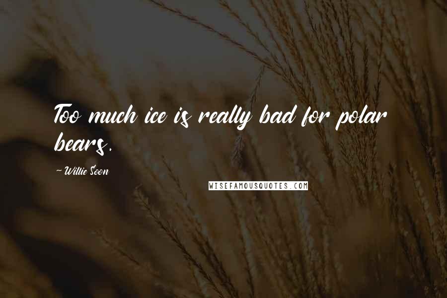 Willie Soon Quotes: Too much ice is really bad for polar bears.