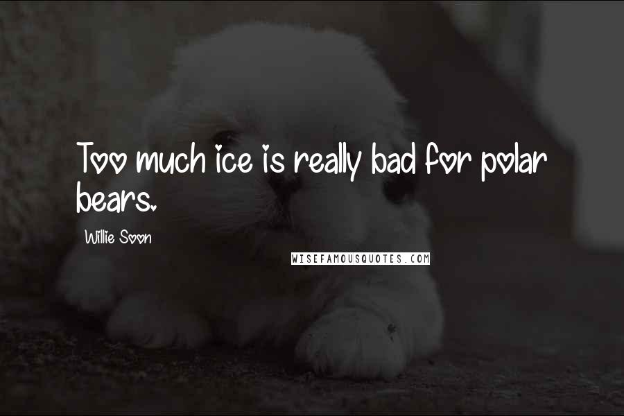 Willie Soon Quotes: Too much ice is really bad for polar bears.