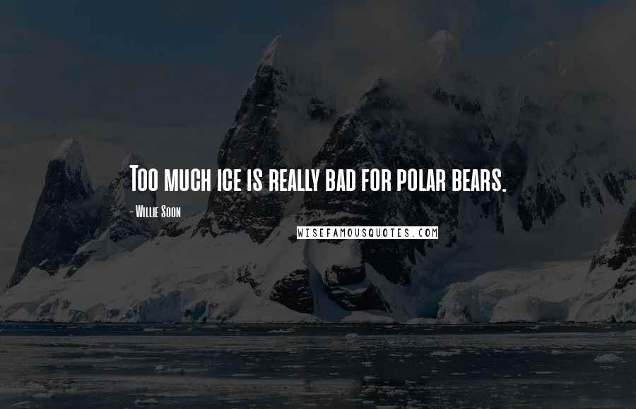 Willie Soon Quotes: Too much ice is really bad for polar bears.