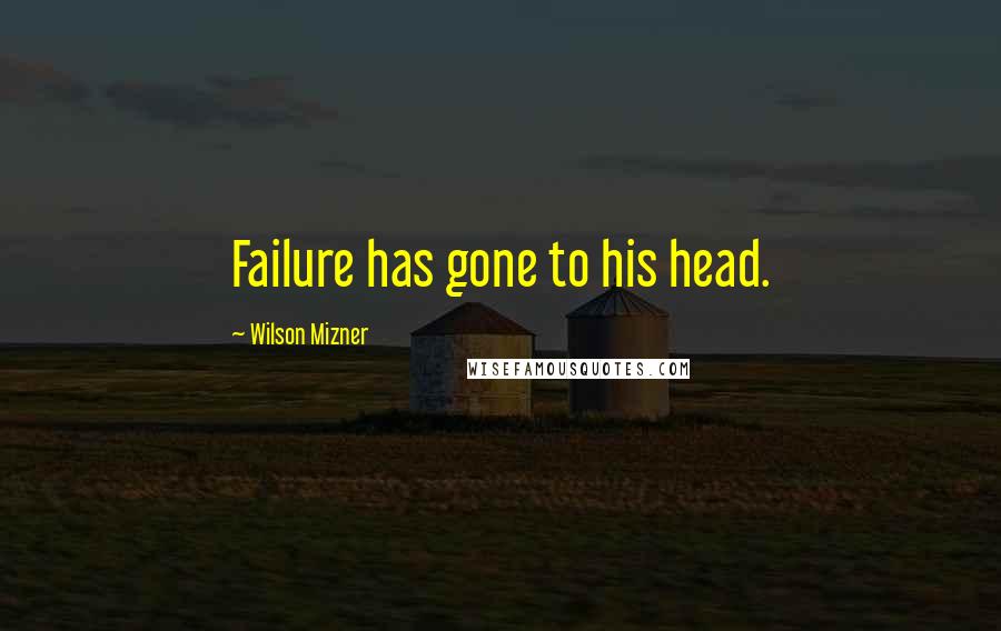 Wilson Mizner Quotes: Failure has gone to his head.